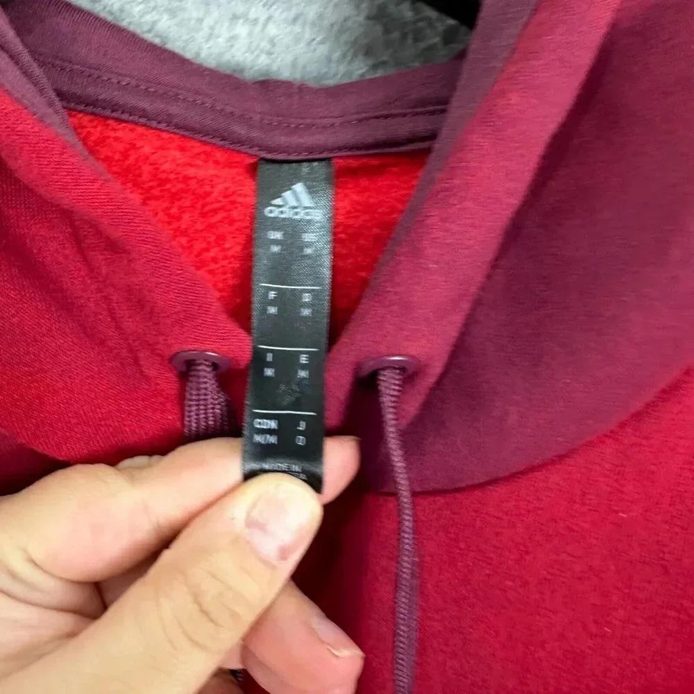 Adidas Sweatshirt Mens Medium Red Ombre Pullover Hoodie Logo Outdoors‎ Gorpcore